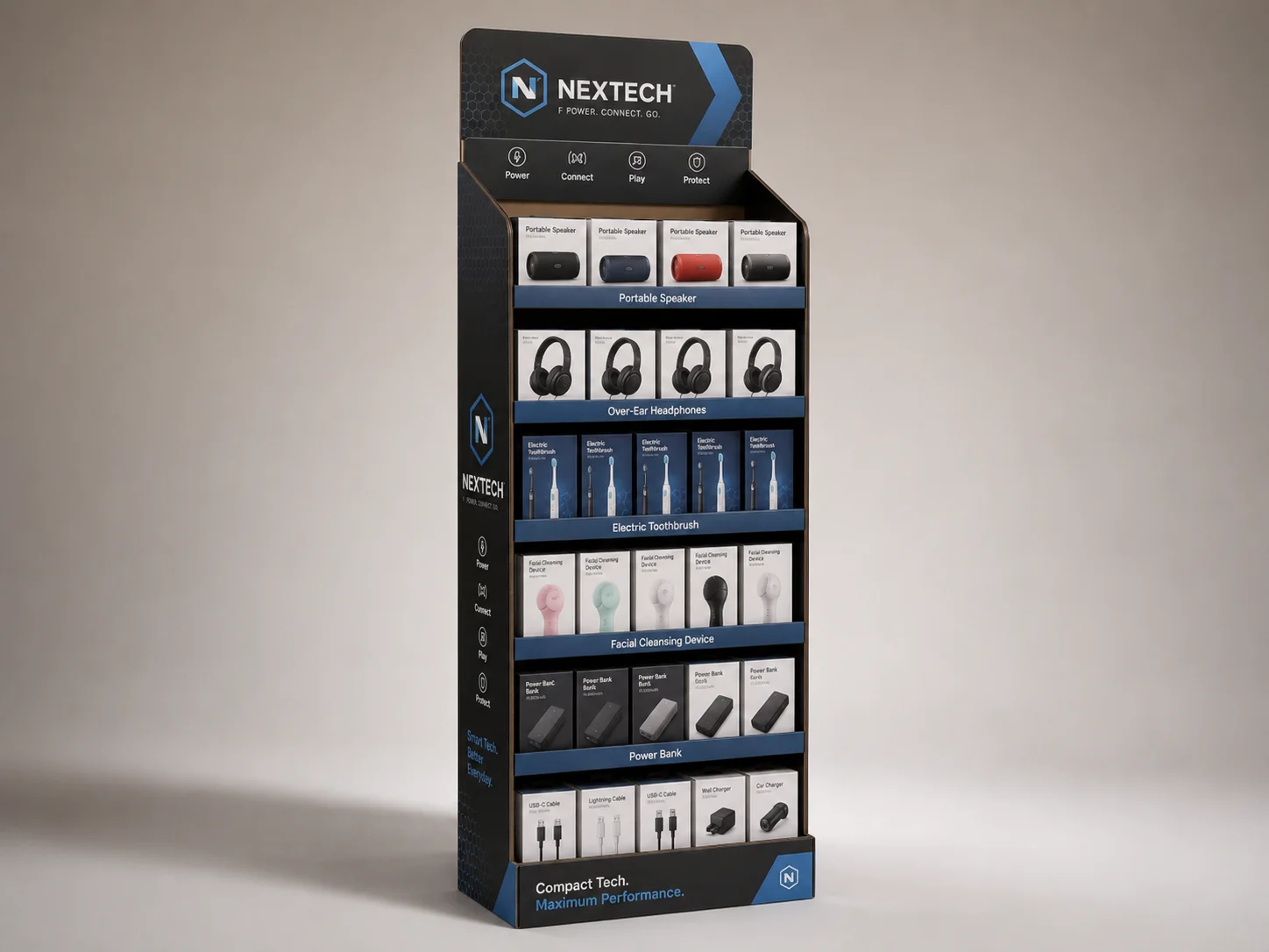 Floor display stands for high-volume retail products