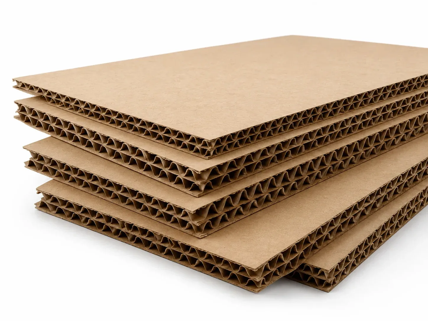 Double wall corrugated board for heavy display stands