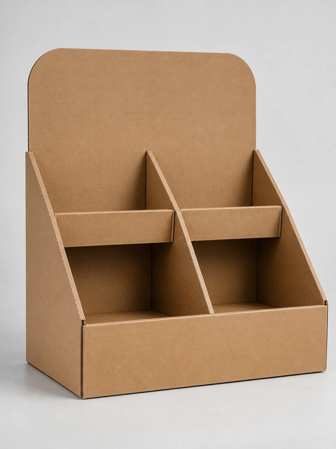 Food and beverage cardboard display stands