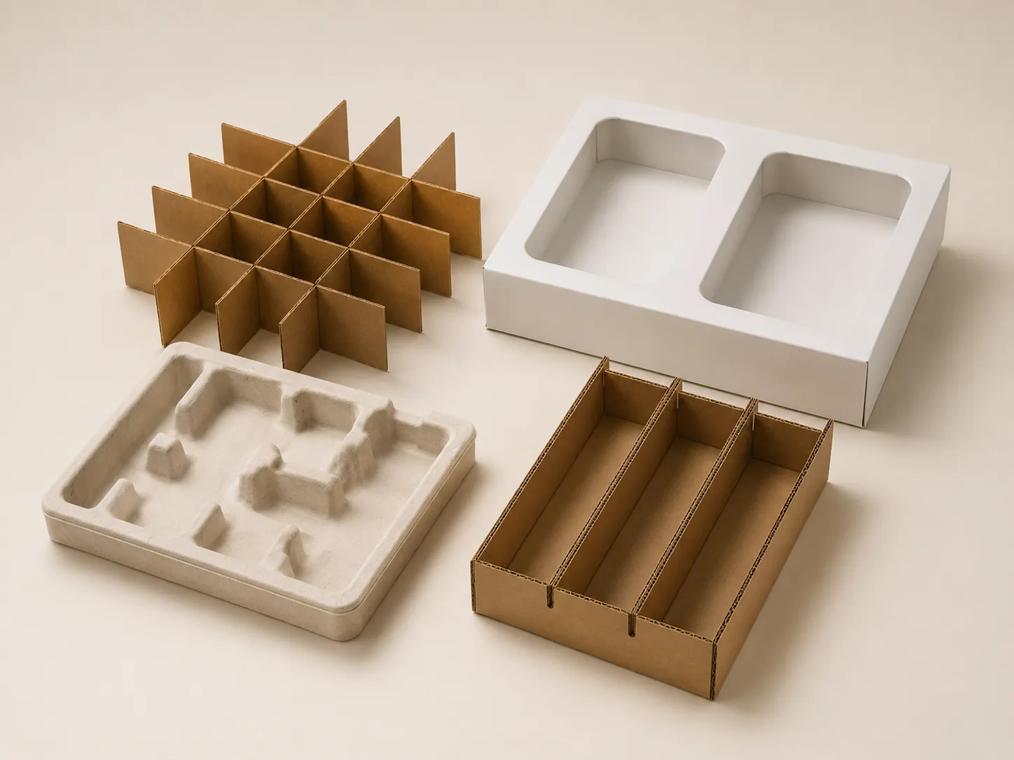 Packaging inserts trays dividers and compartments for product protection