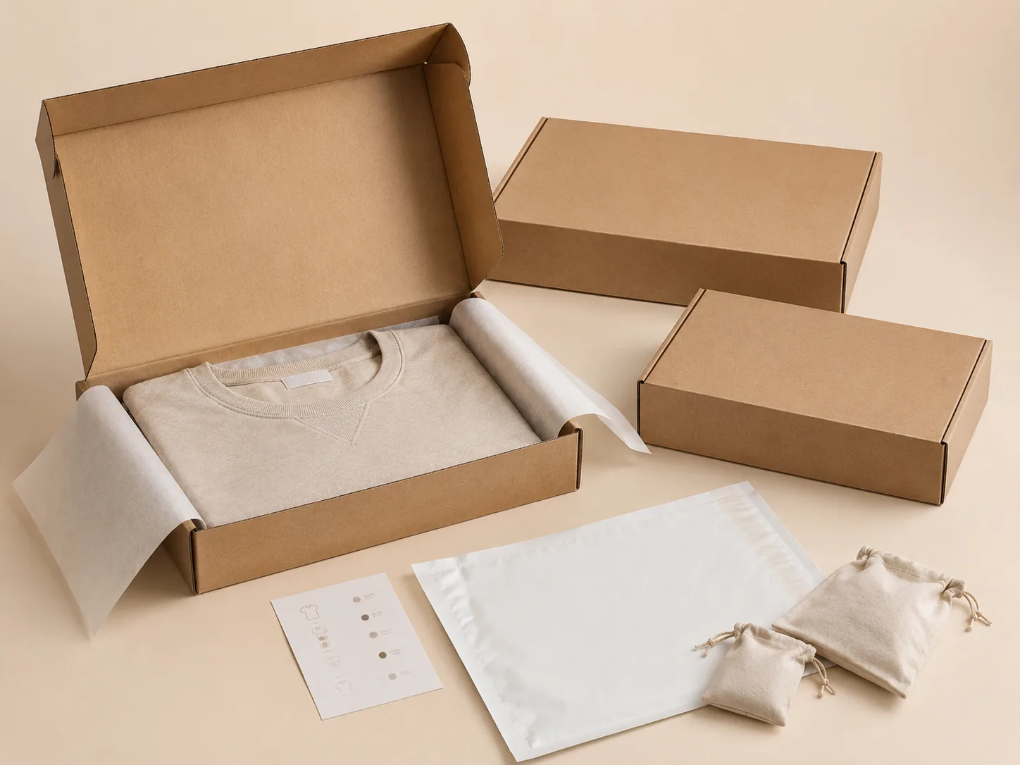 Apparel mailer fulfillment packaging.