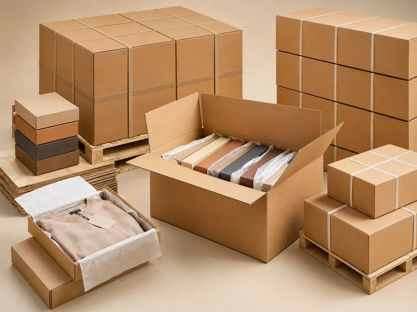 Corrugated apparel boxes for shipping protection.