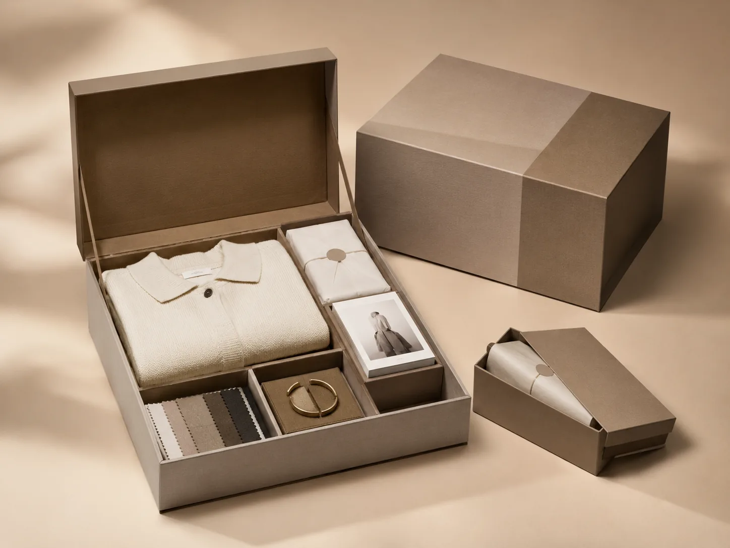 Product launch kit apparel packaging.