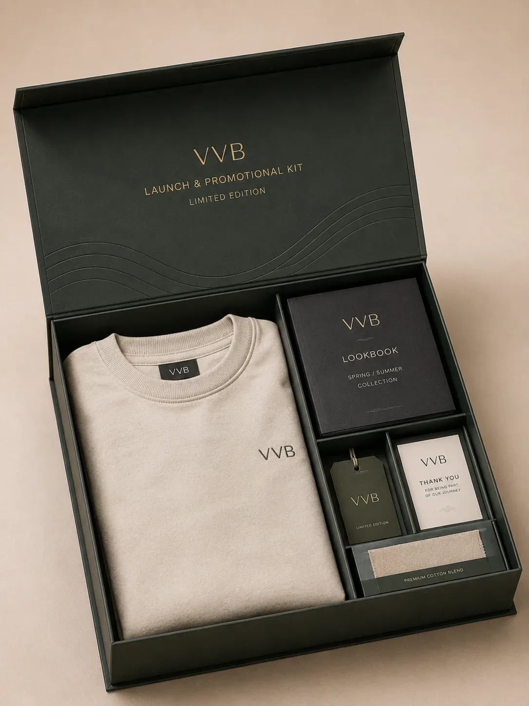 Fashion launch packaging for apparel campaigns and promotional kits.