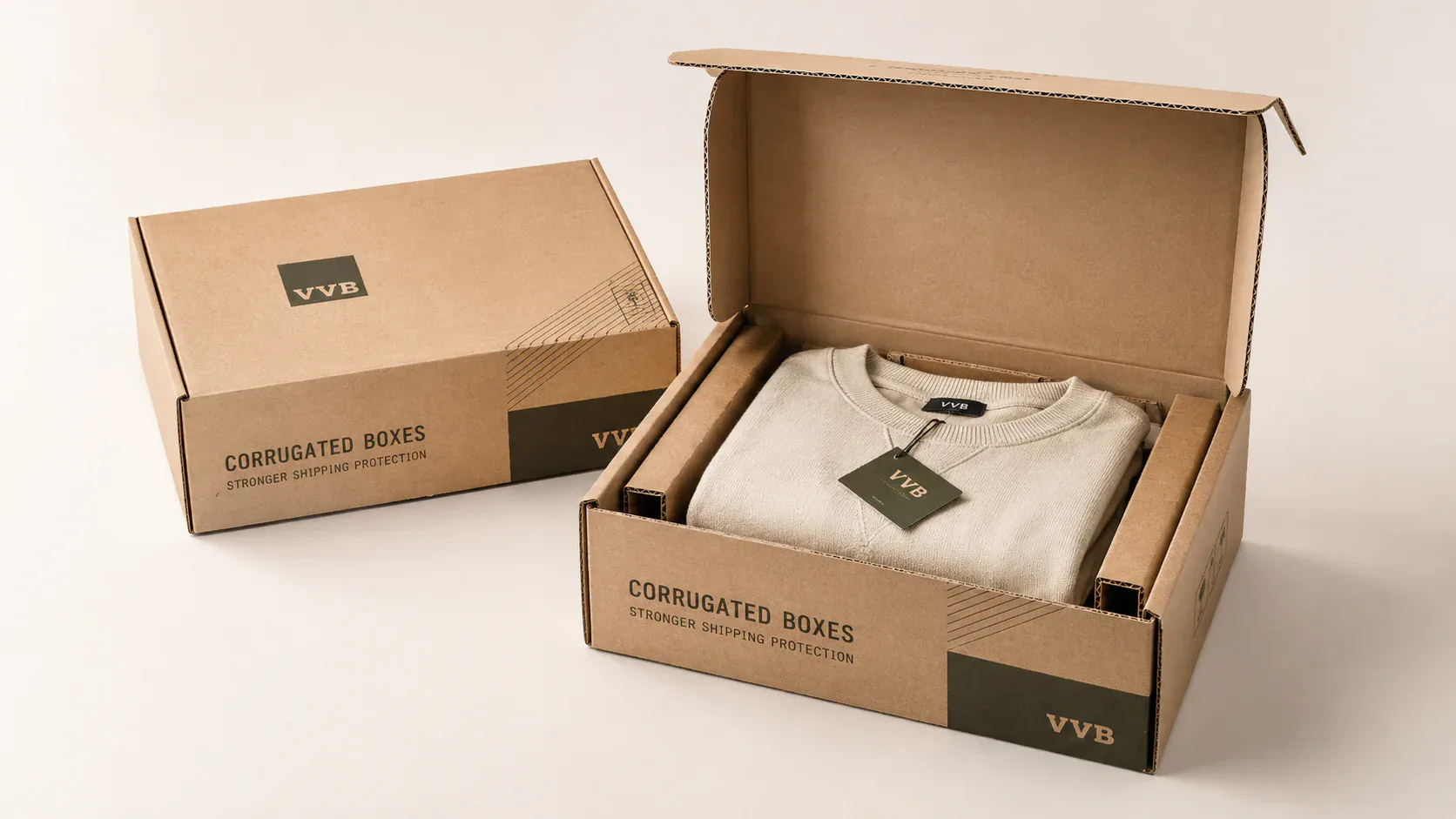 Corrugated boxes for wholesale apparel shipping.