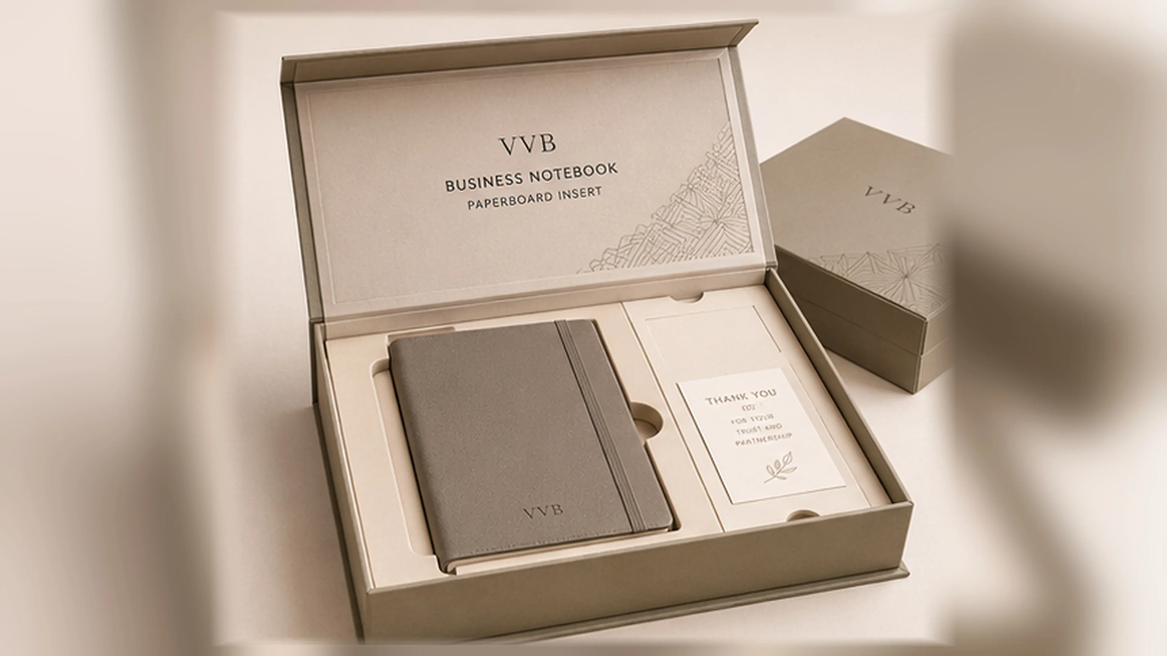 Paperboard insert for corporate gift boxes.