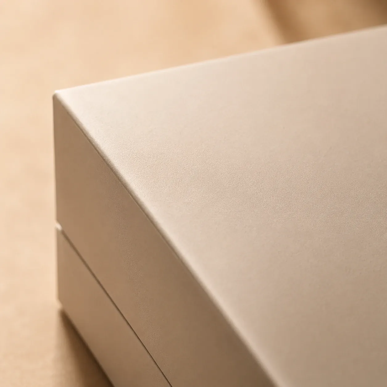 Matte lamination on cosmetics packaging.