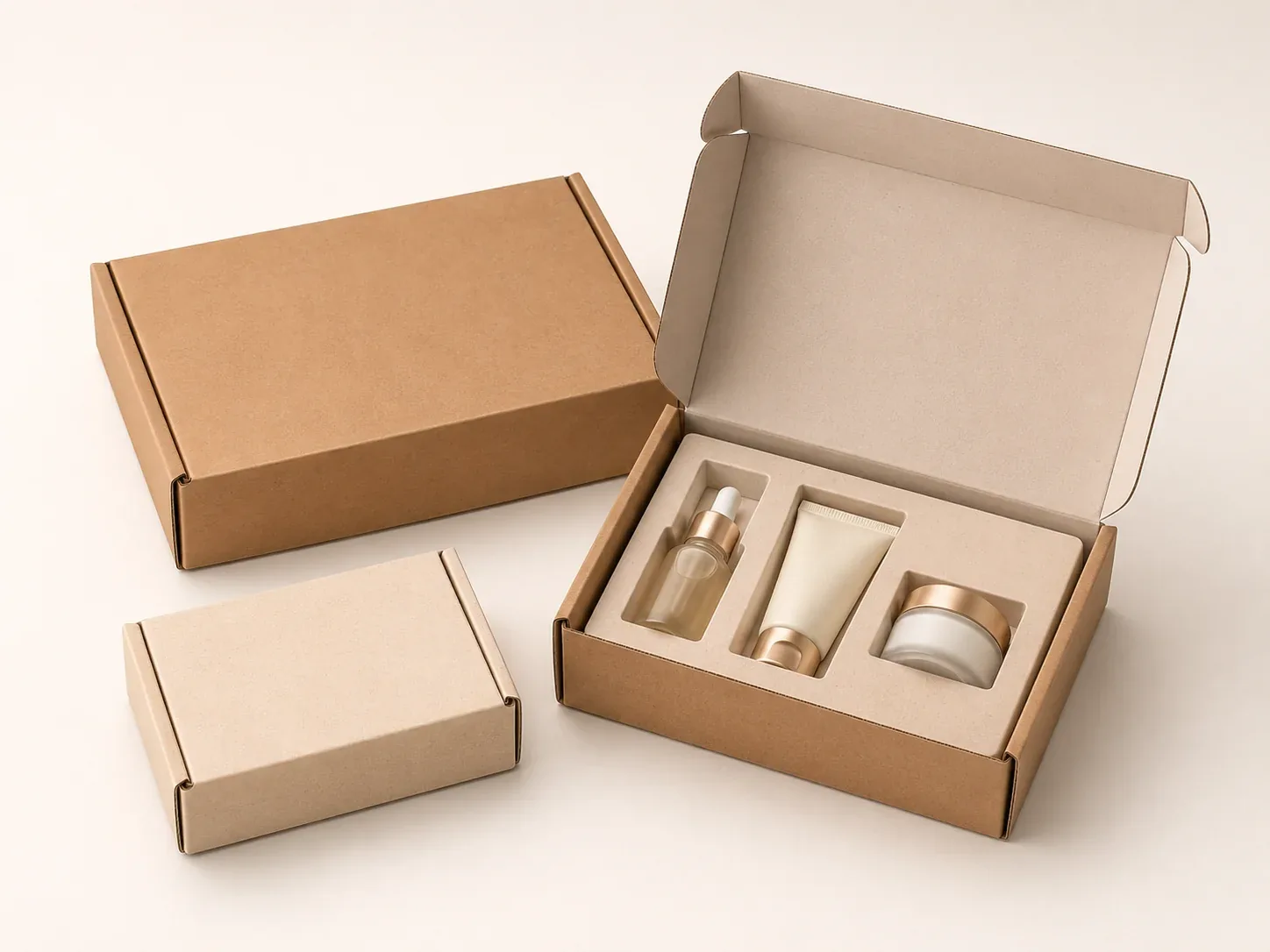 Mailer boxes for cosmetics.
