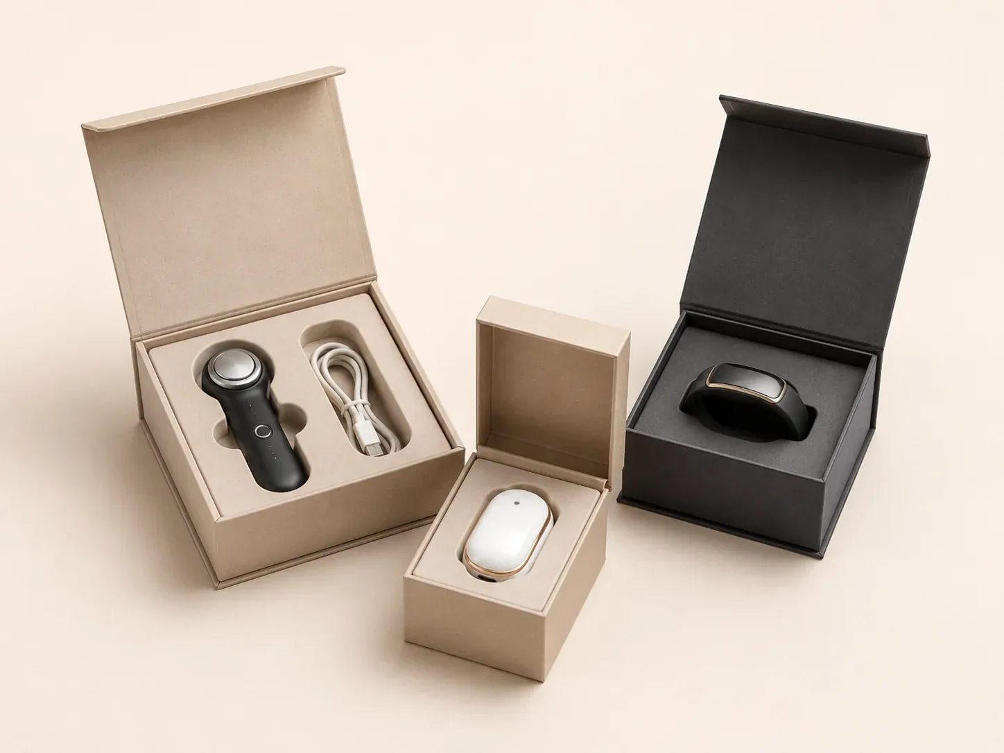 Smart beauty device packaging.