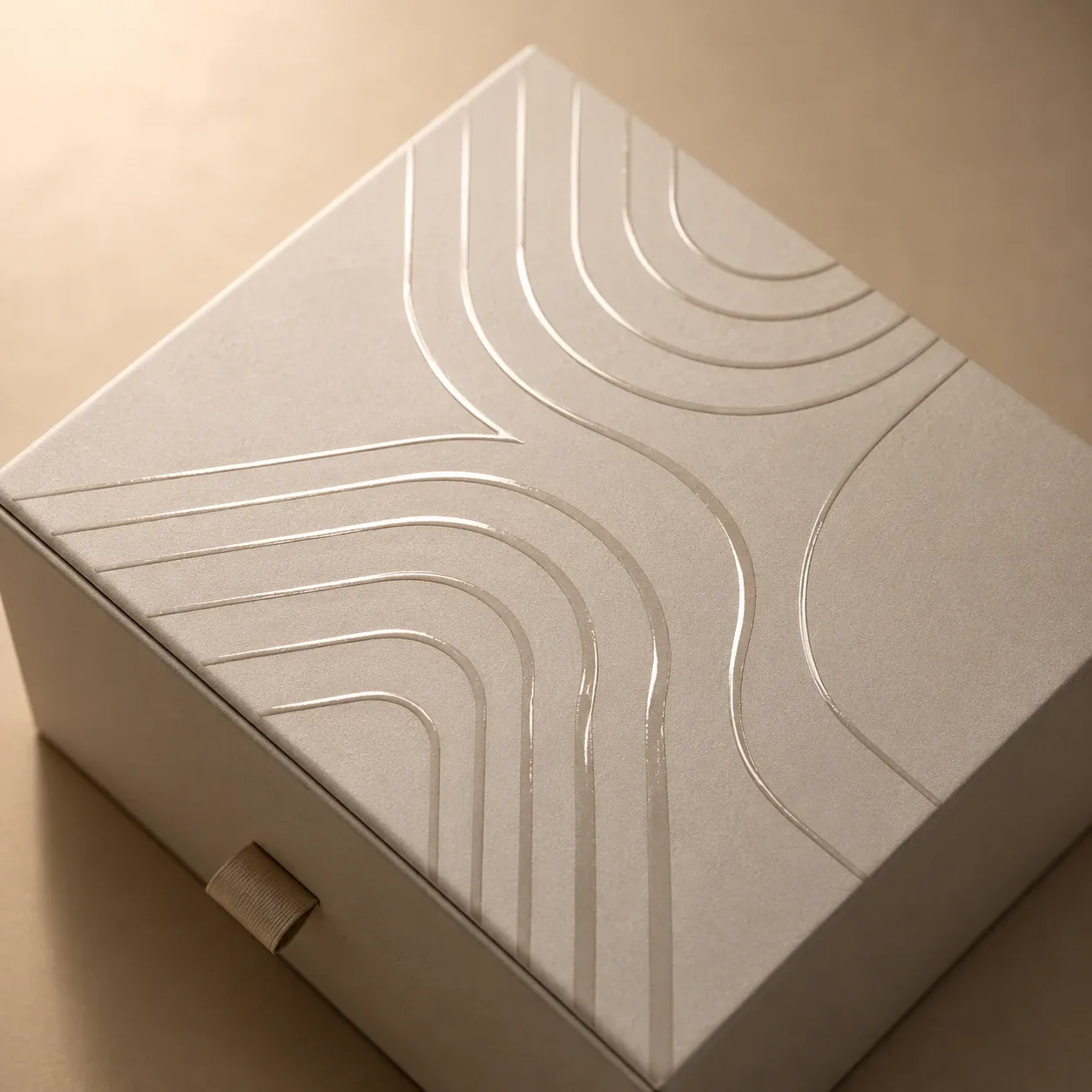 Spot UV detail on corporate gift packaging