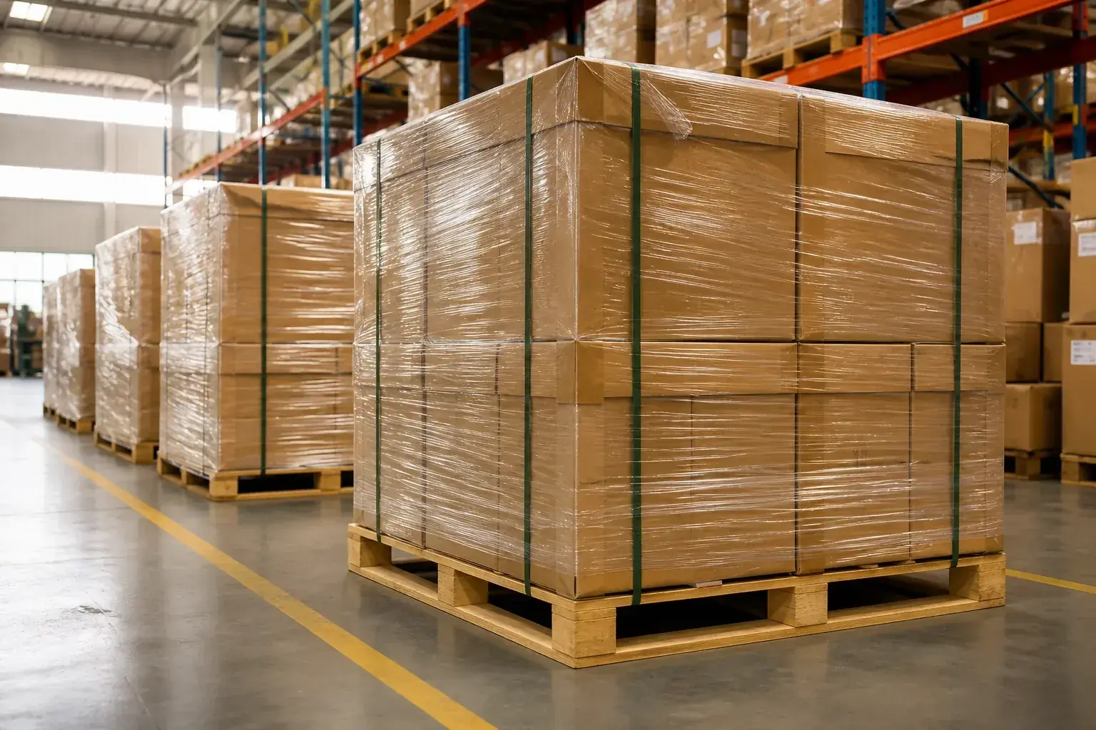 Palletized packing for export cartons and international delivery
