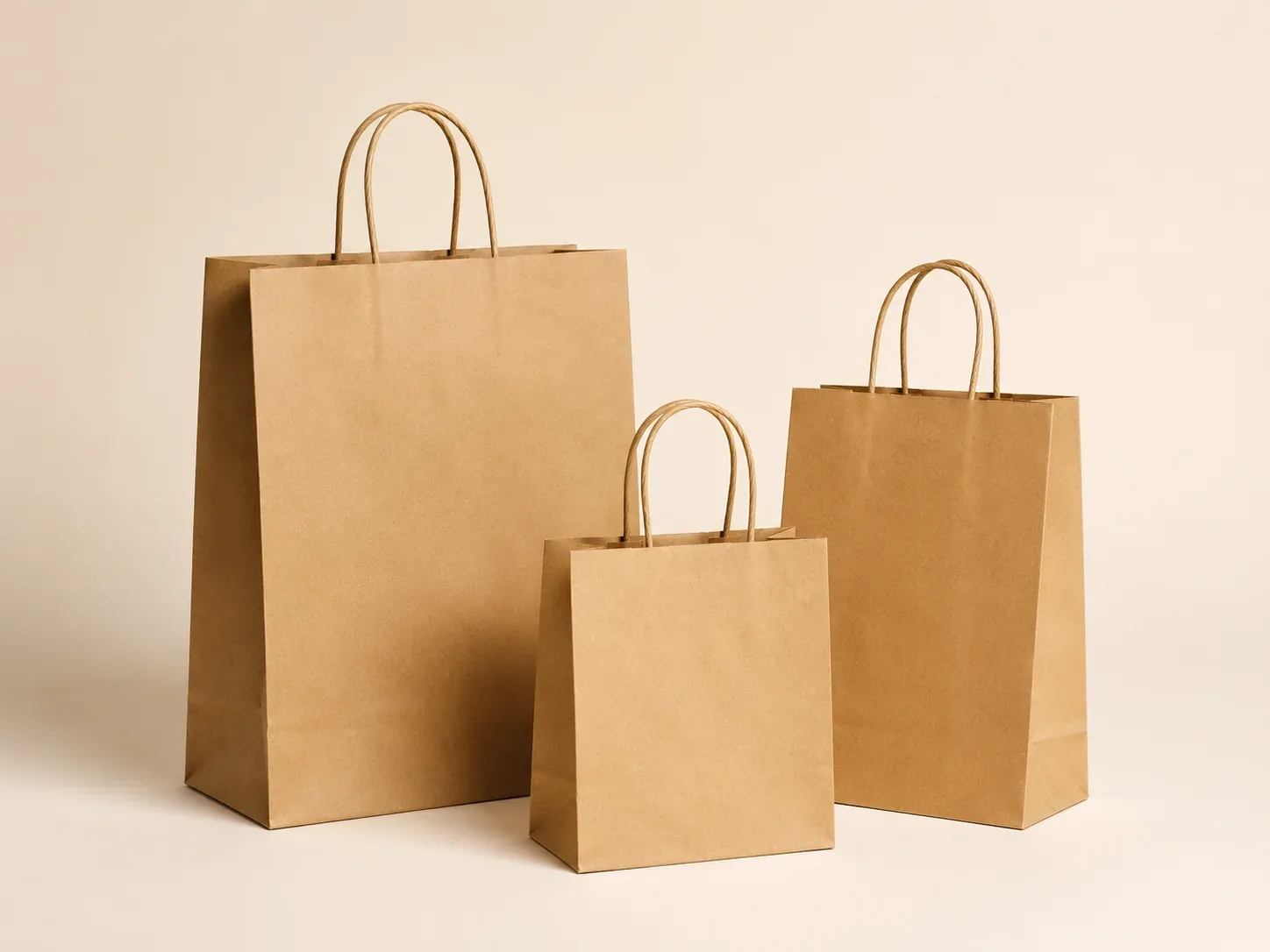 Paper bags for branded retail packaging