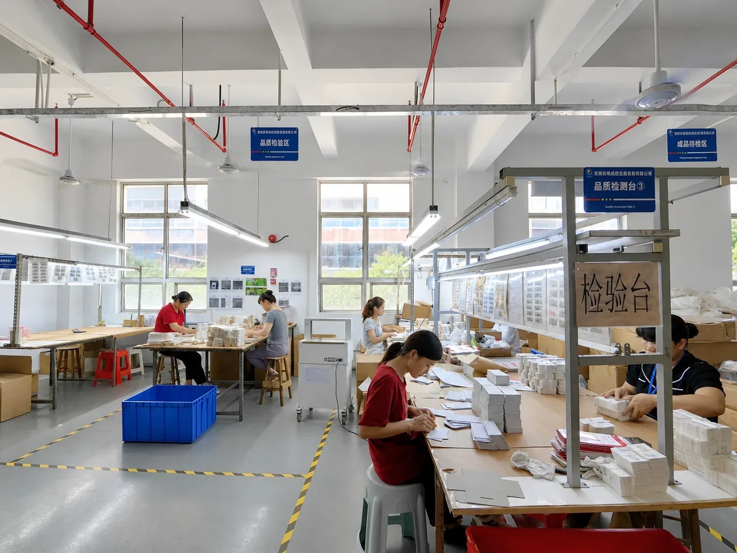 Quality inspection area for custom paper packaging before shipment