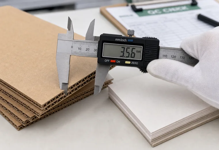 Material inspection for paperboard packaging quality control