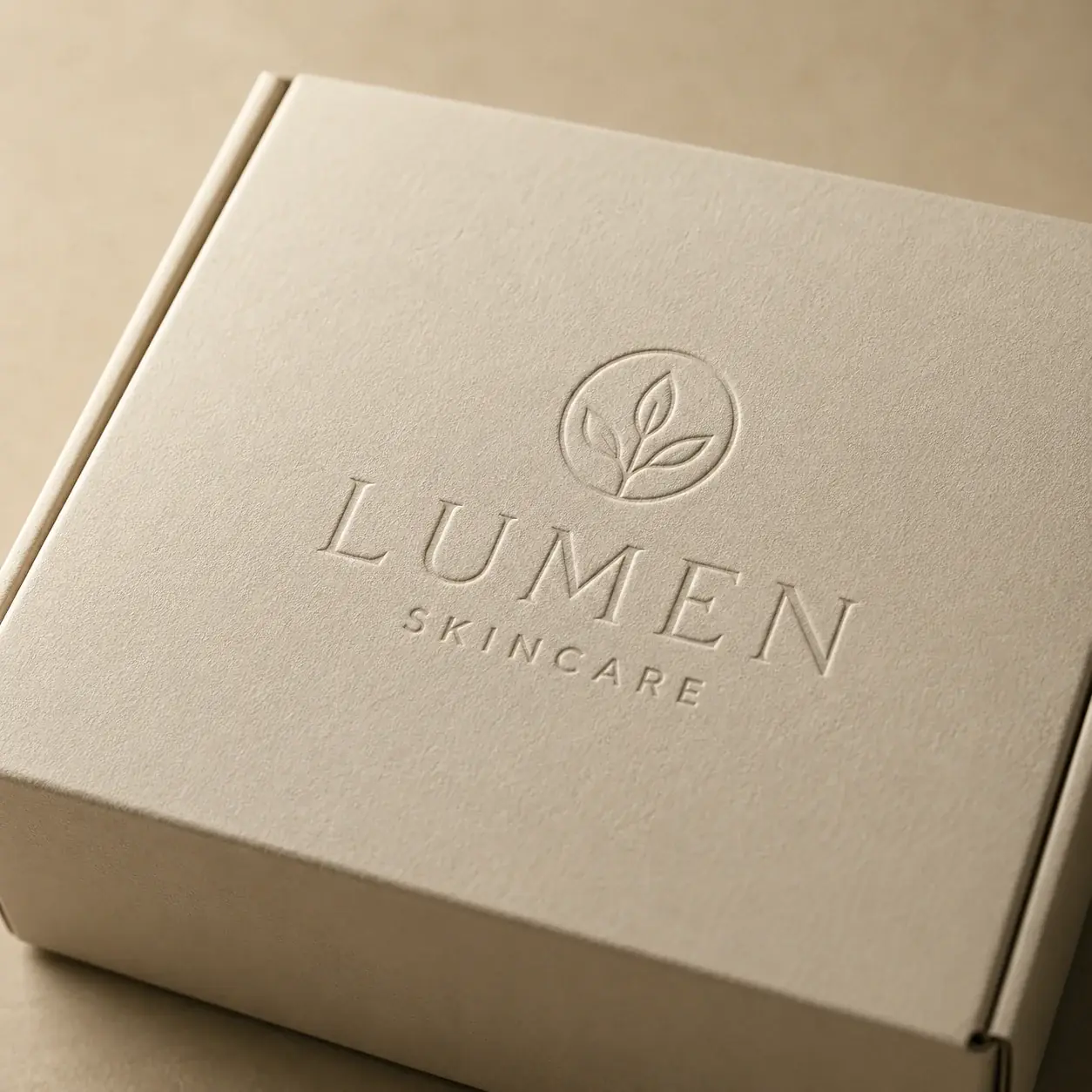 Embossed texture on e-commerce packaging.