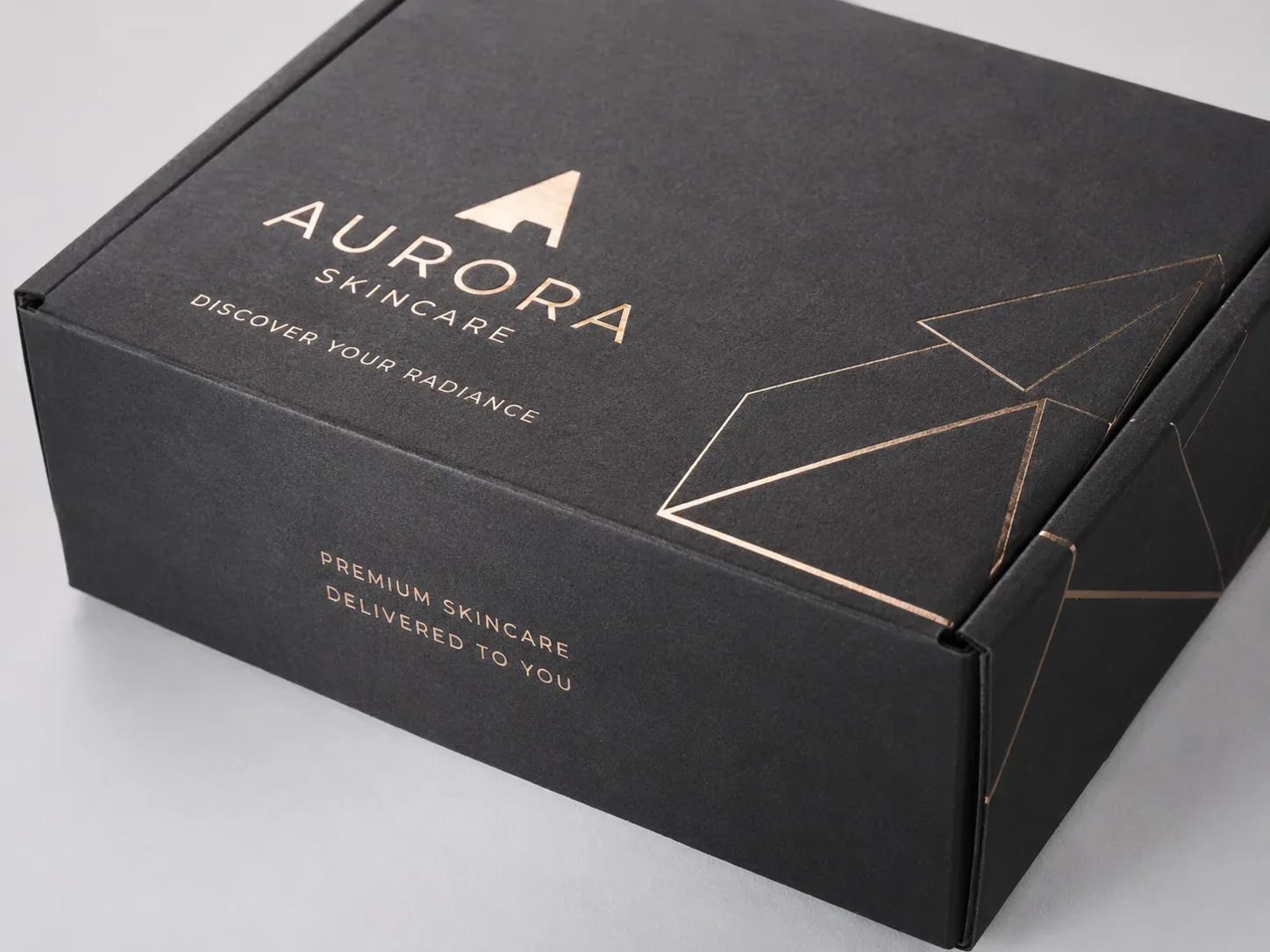 Metallic ink on e-commerce packaging.