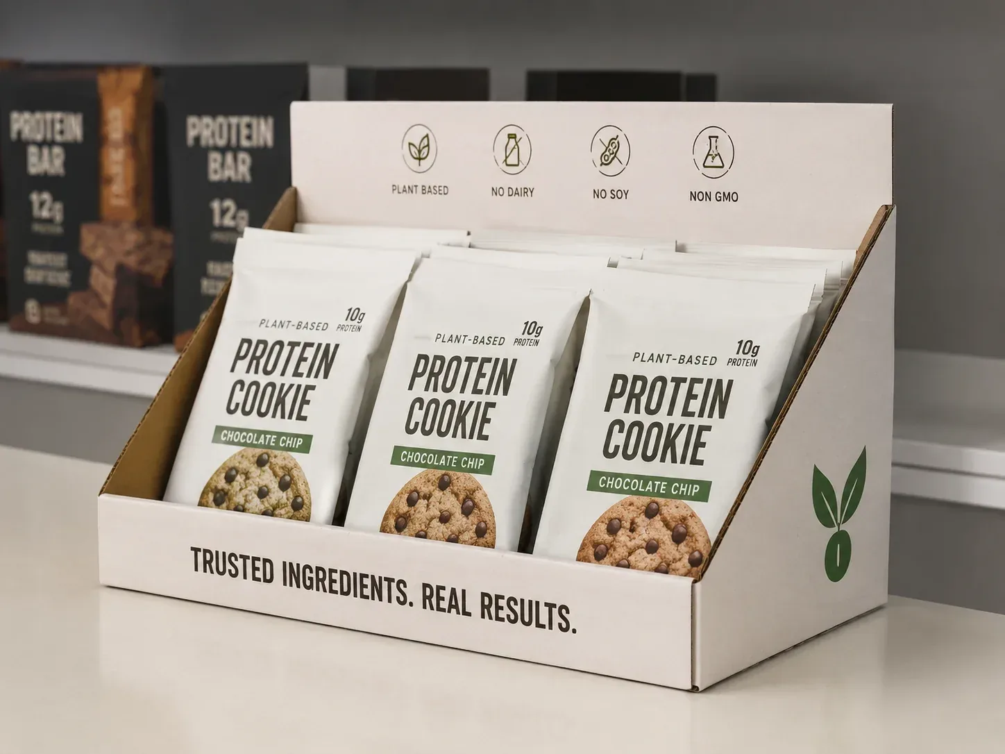 Display-ready shipper packaging for retail campaigns.