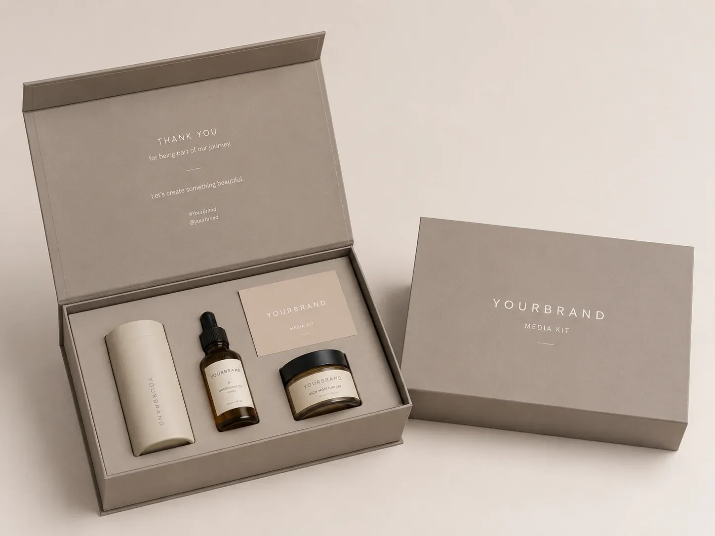 Launch kit packaging for e-commerce brand campaigns.