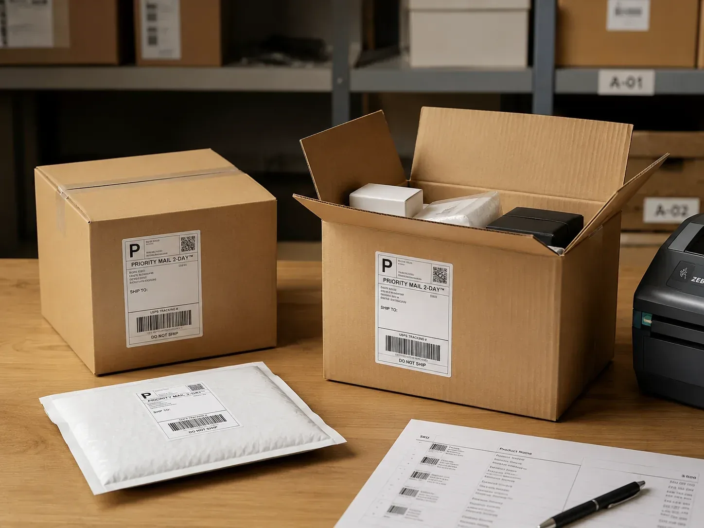 Marketplace seller packaging for cross-border orders.