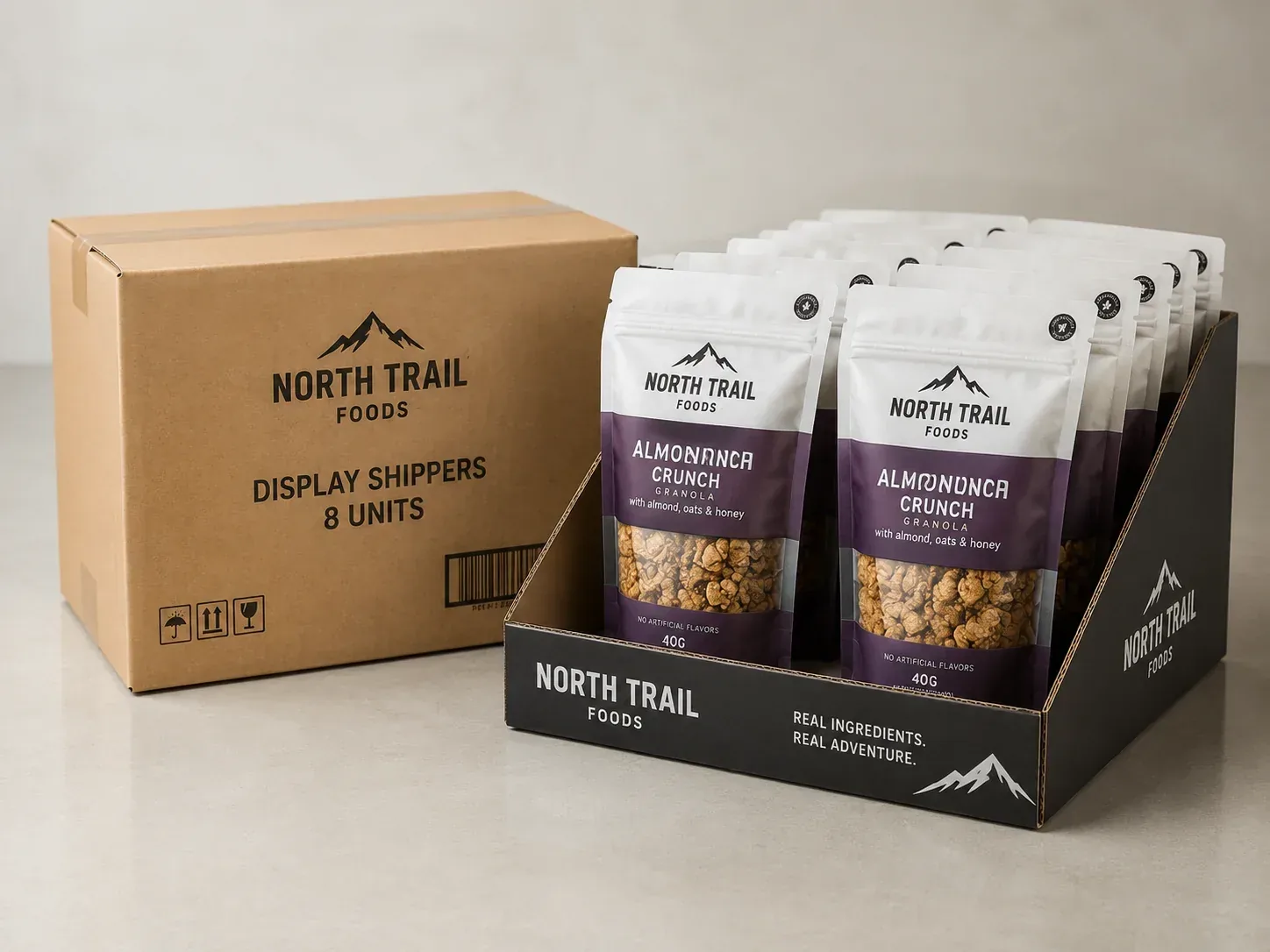 Display shipper packaging for online and retail channels.