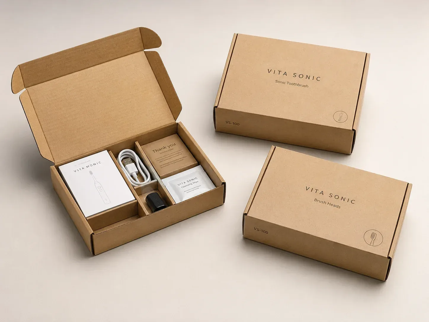 Inner cartons and accessory packaging for e-commerce orders.