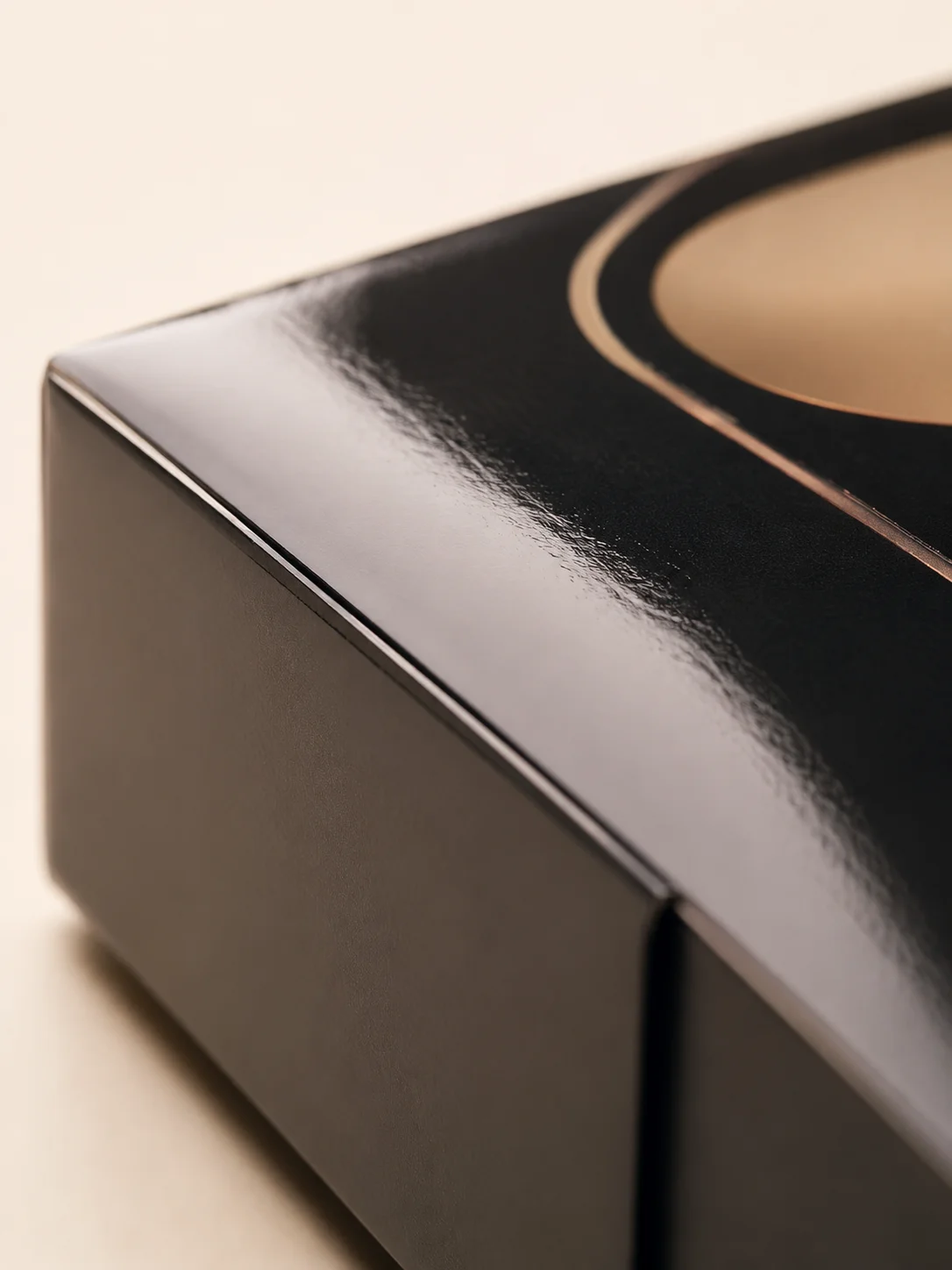 Gloss lamination on electronics packaging.