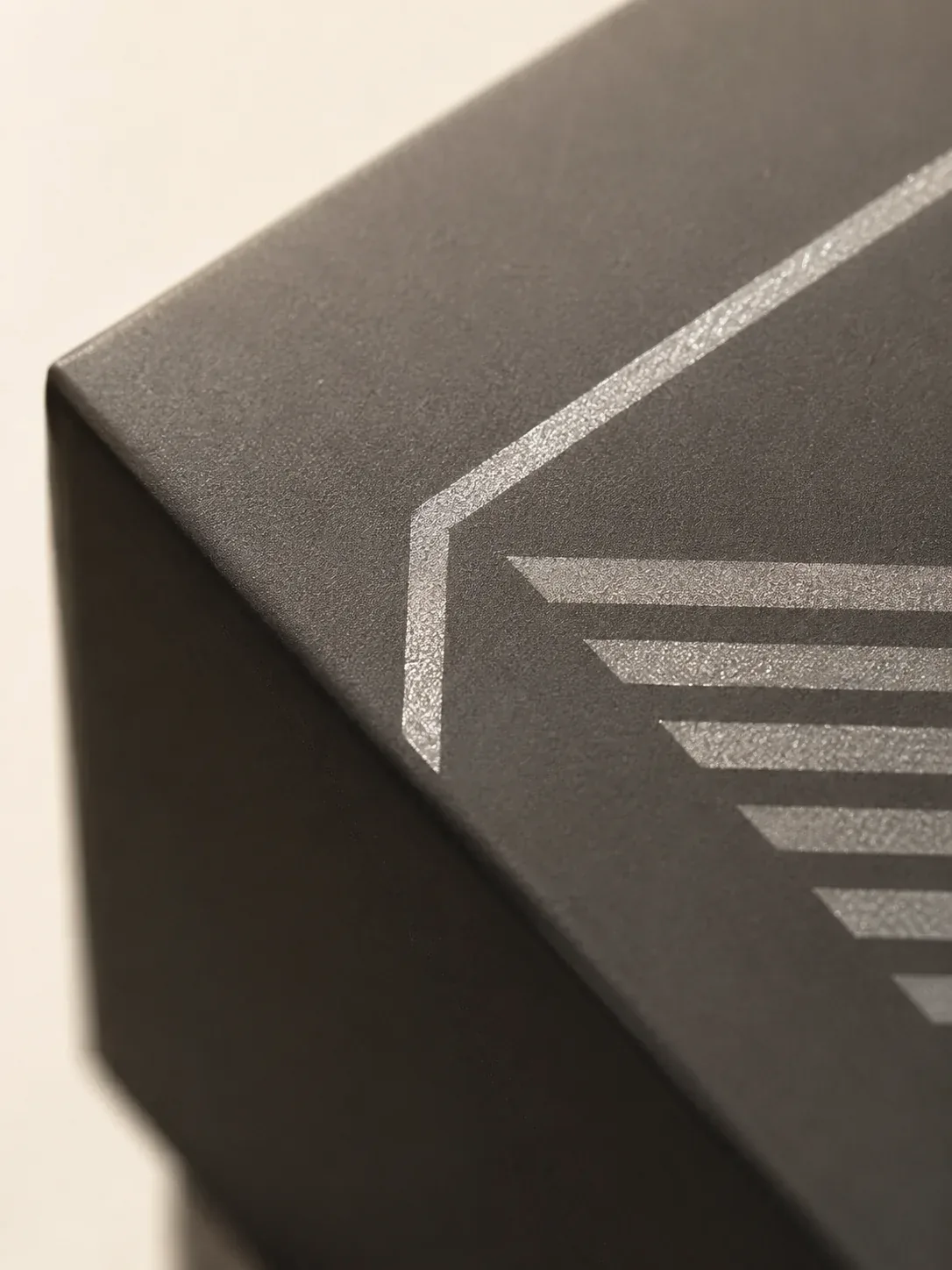 Metallic ink on electronics packaging.