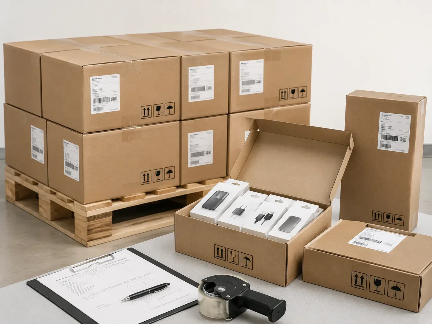 Corrugated electronics boxes for shipping protection.