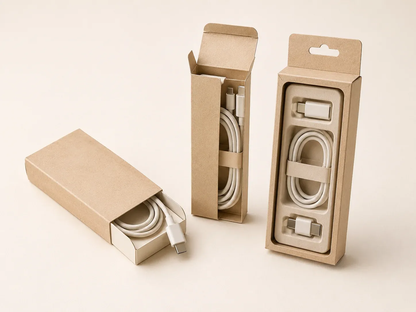 Cable packaging and retail display packaging.