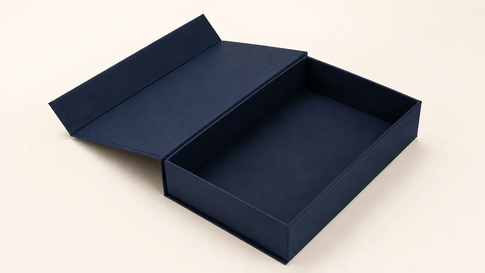 Book-style folding gift box with hinged presentation structure
