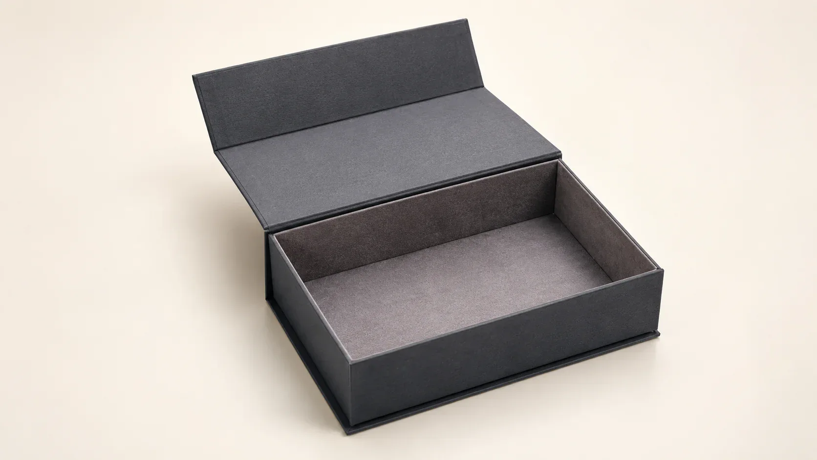 Folding gift box with premium lining and interior branding
