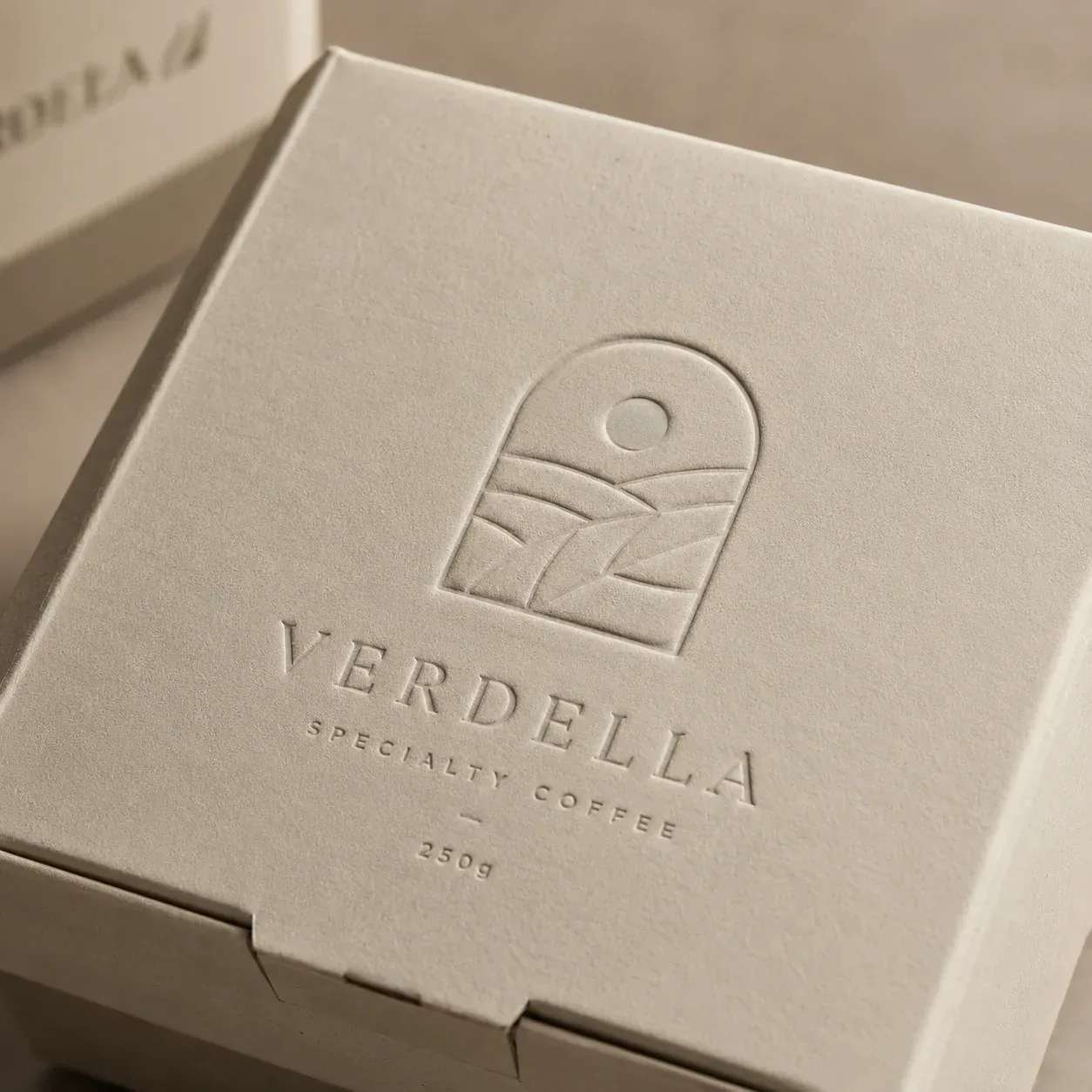 Debossed detail on food packaging.