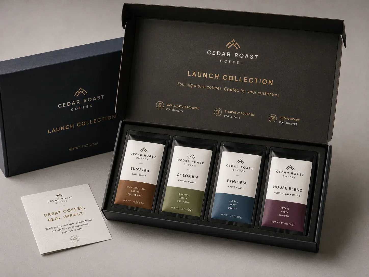 Product launch kit food packaging.