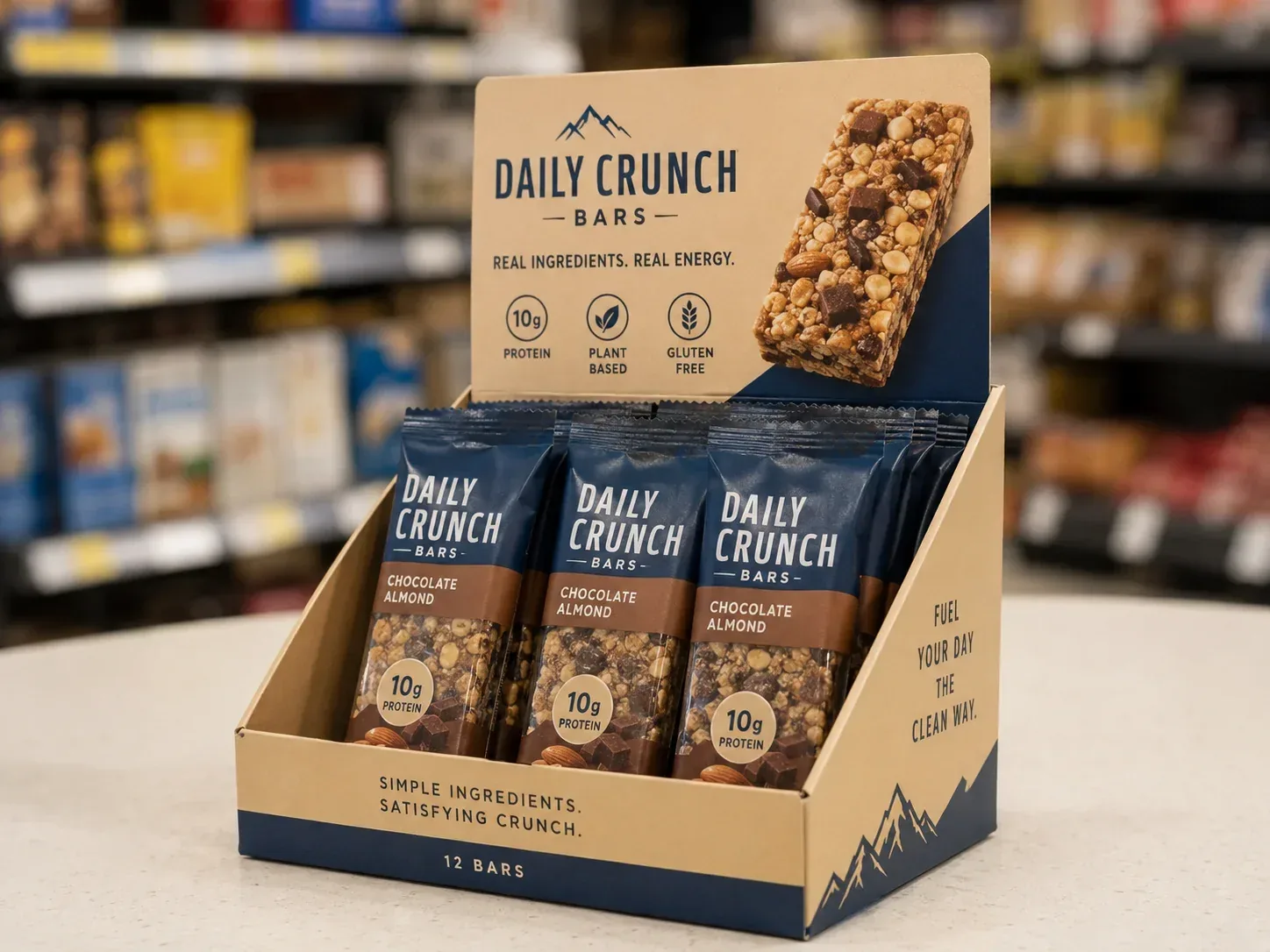 In-store promotion display for food products.