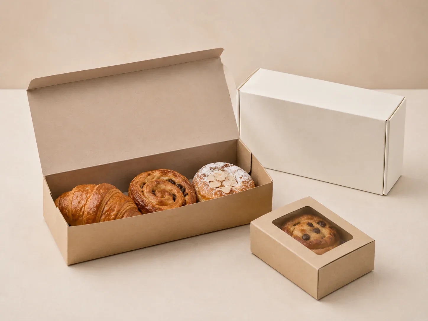 Bakery and pastry packaging boxes.