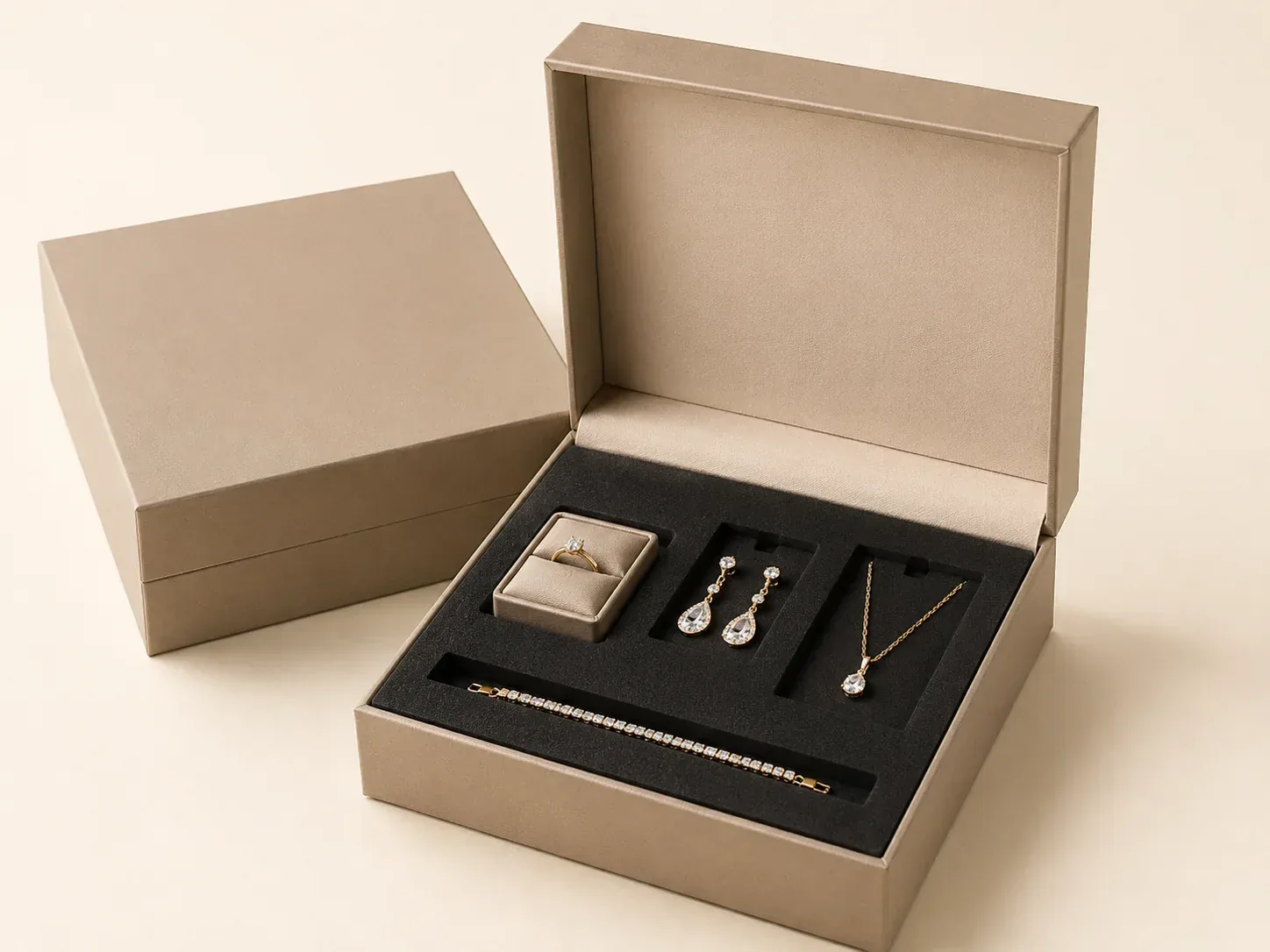 EVA foam insert in jewelry box.