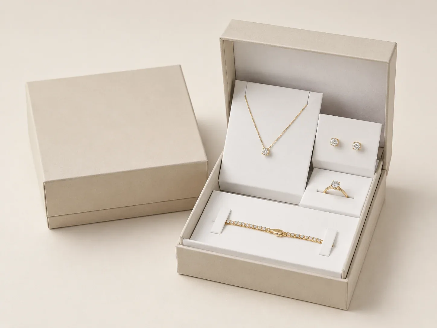 Paperboard insert structure for jewelry packaging.