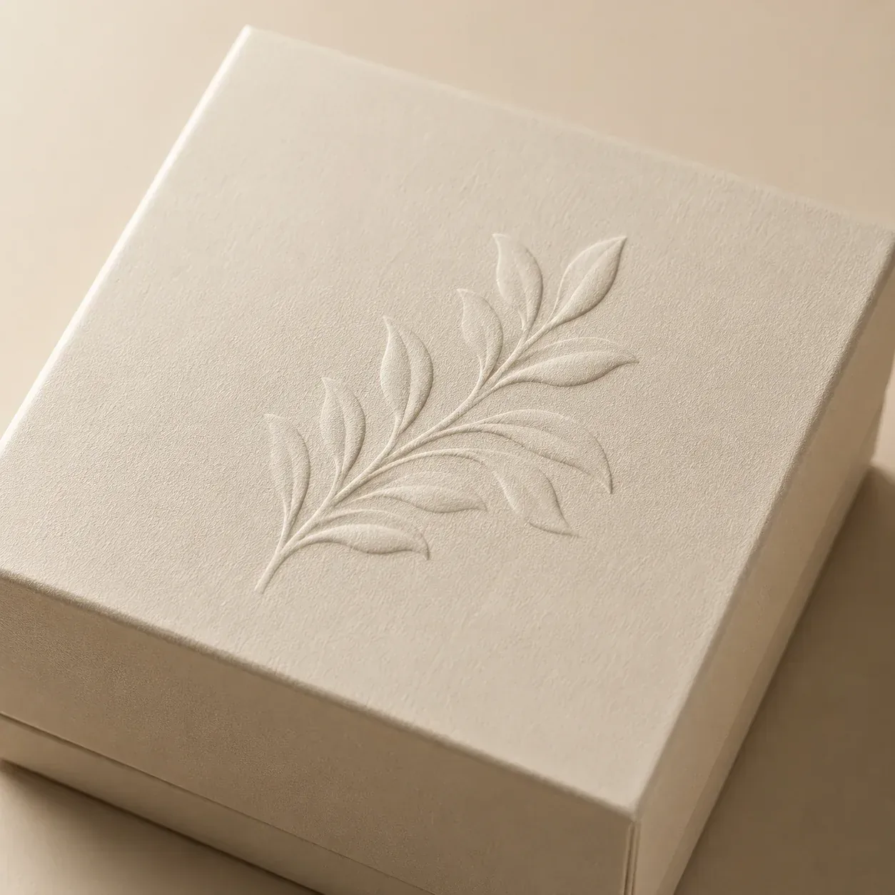 Embossed texture on jewelry packaging.