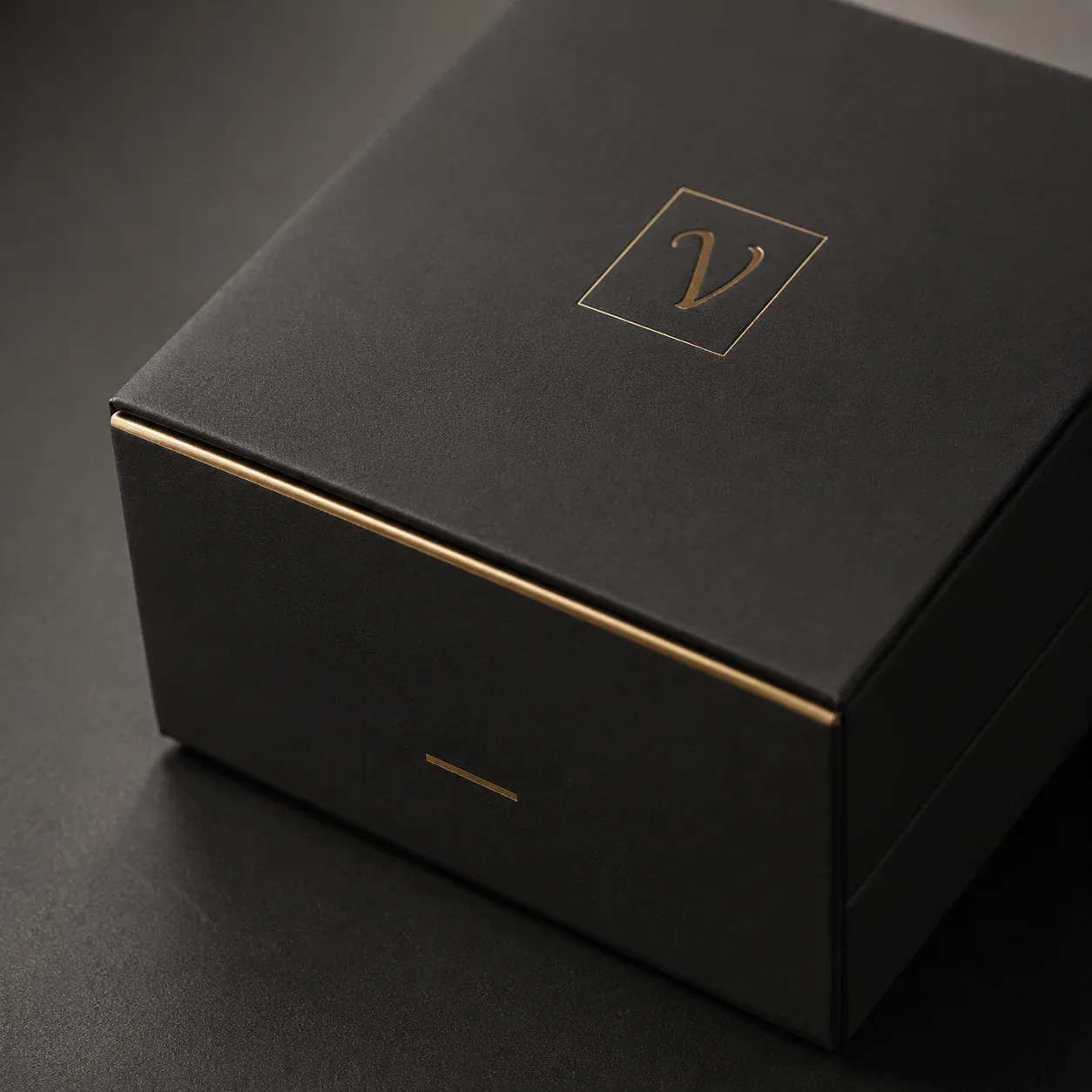 Soft-touch lamination on jewelry packaging.