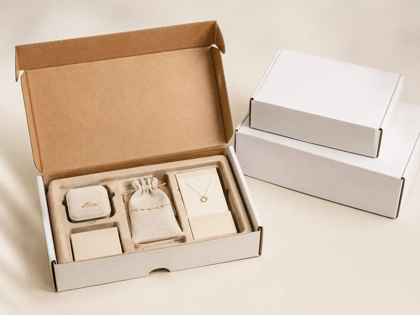 Jewelry mailer fulfillment packaging.