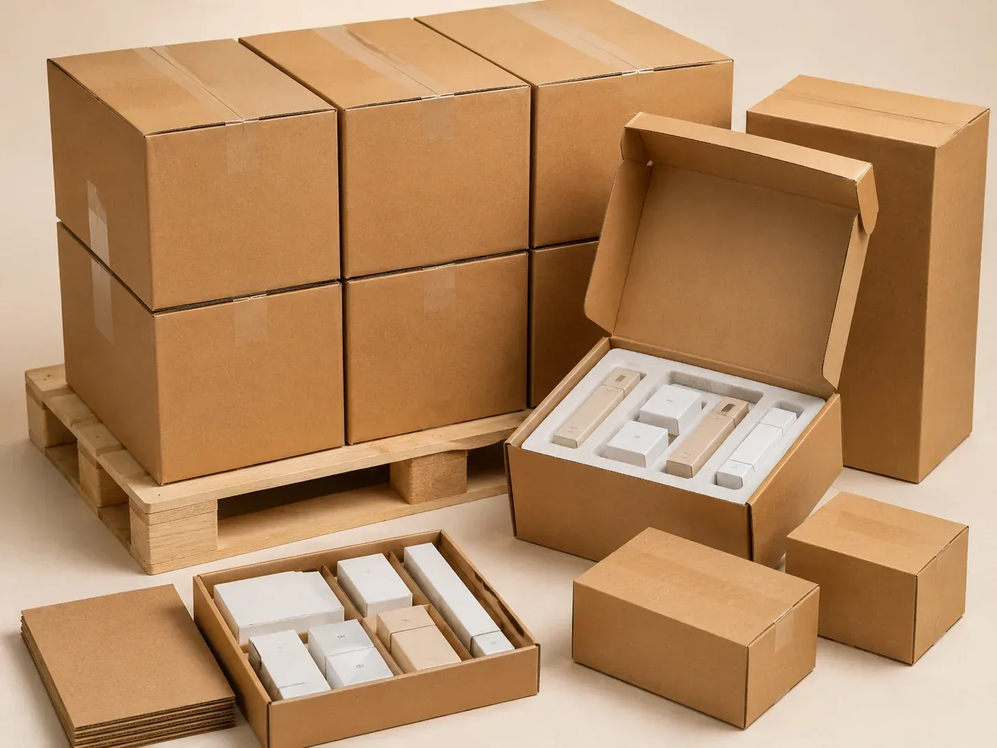 Corrugated jewelry boxes for shipping protection.