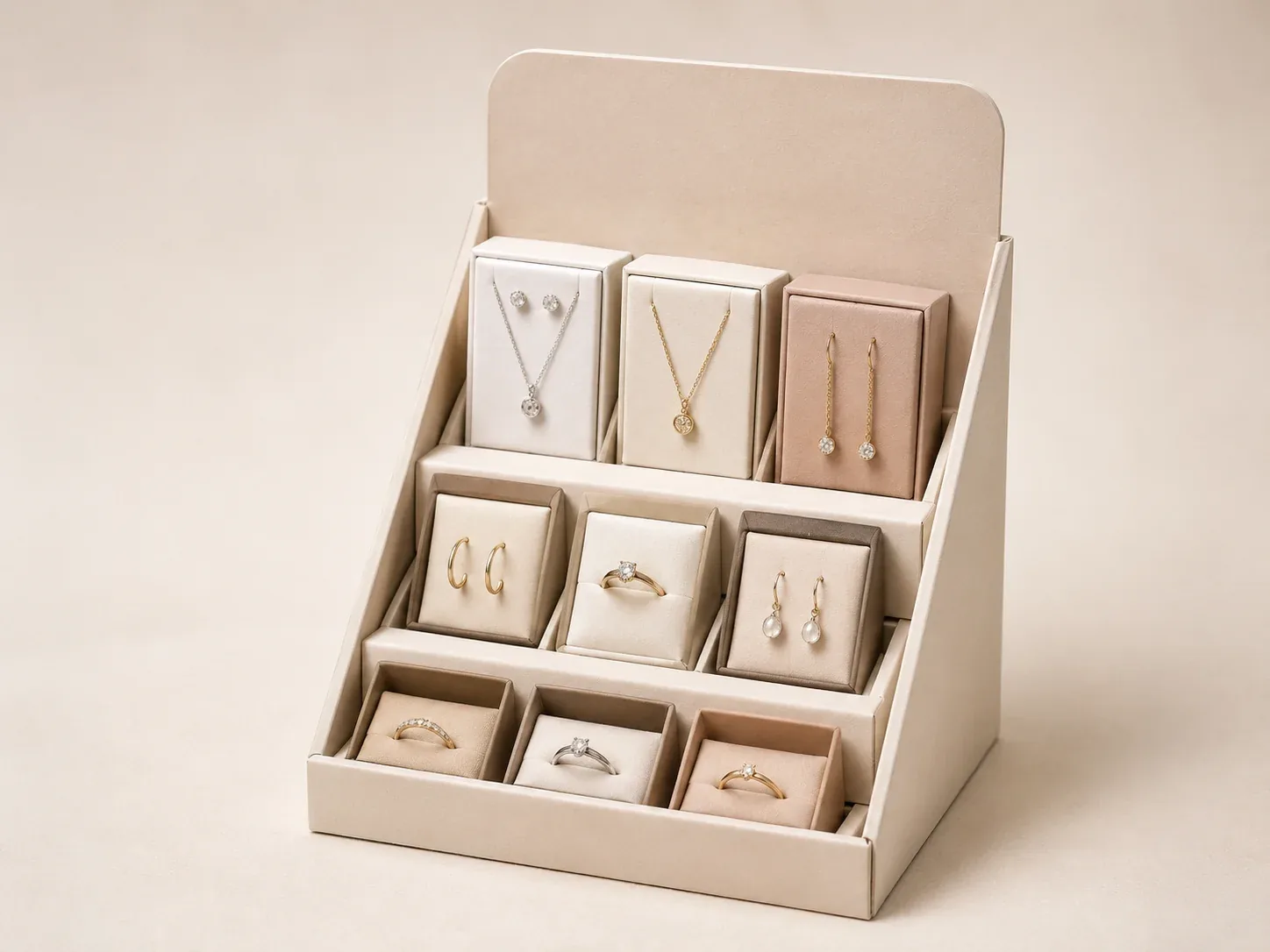 In-store promotion display for jewelry.
