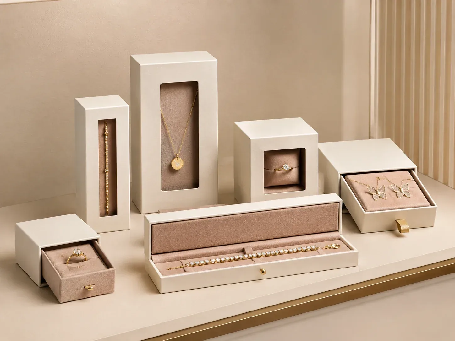 Retail shelf jewelry packaging.