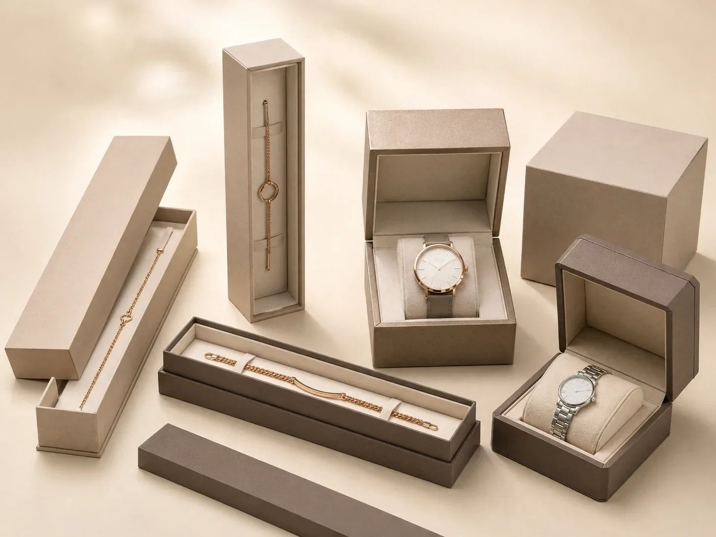 Bracelet and watch packaging boxes.