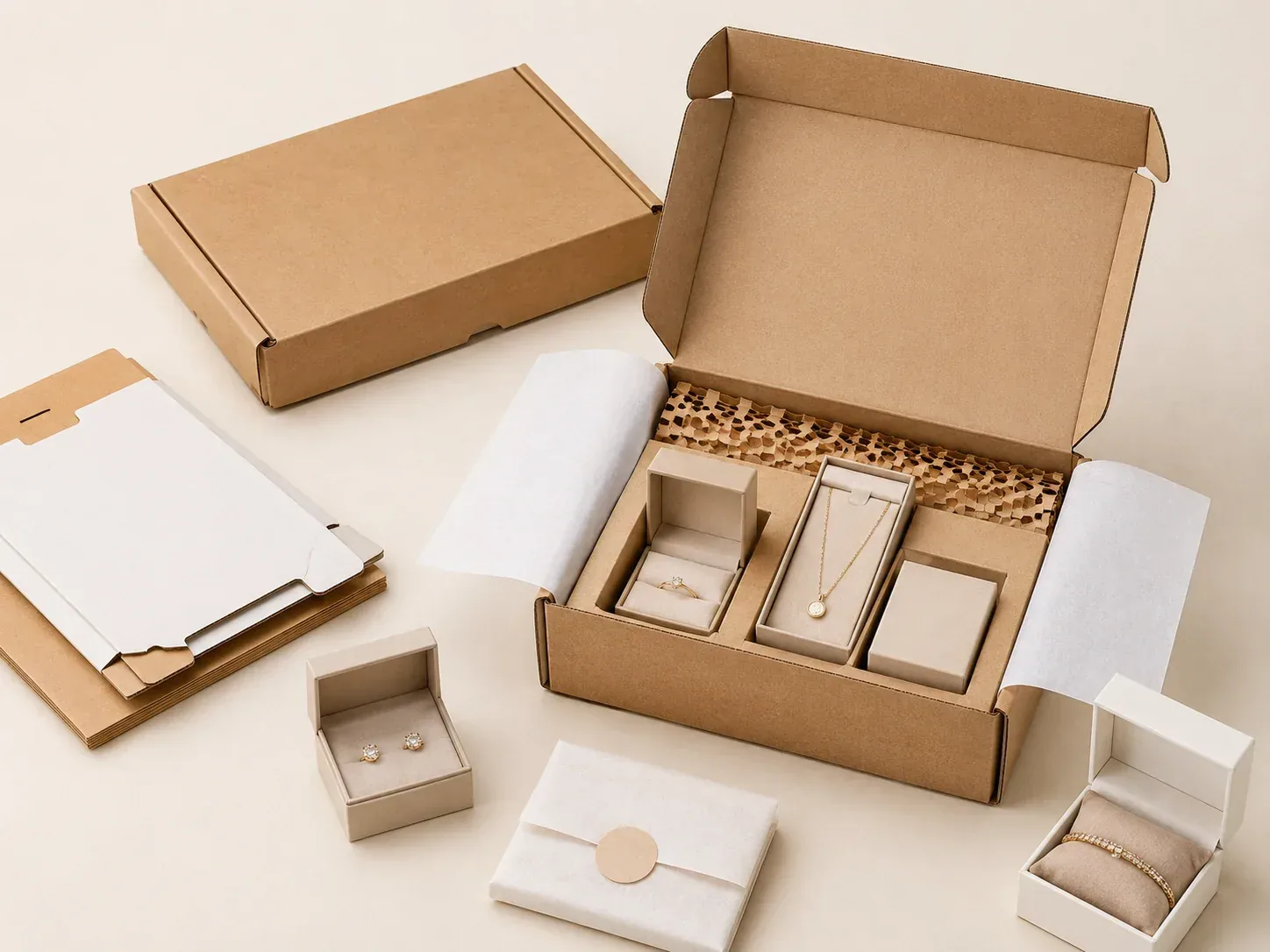 E-commerce mailer boxes for jewelry.
