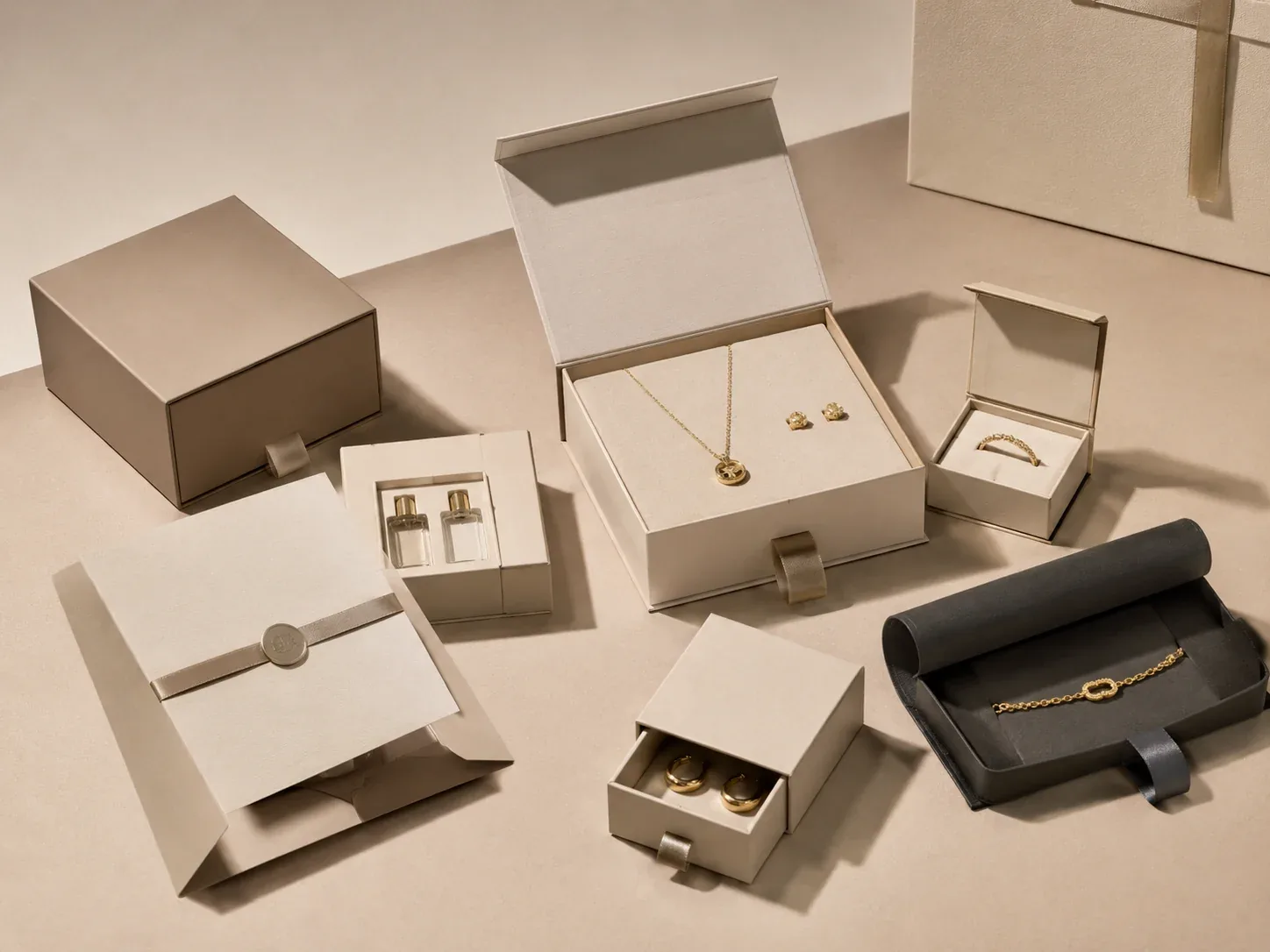 Jewelry launch and promotional gift packaging.