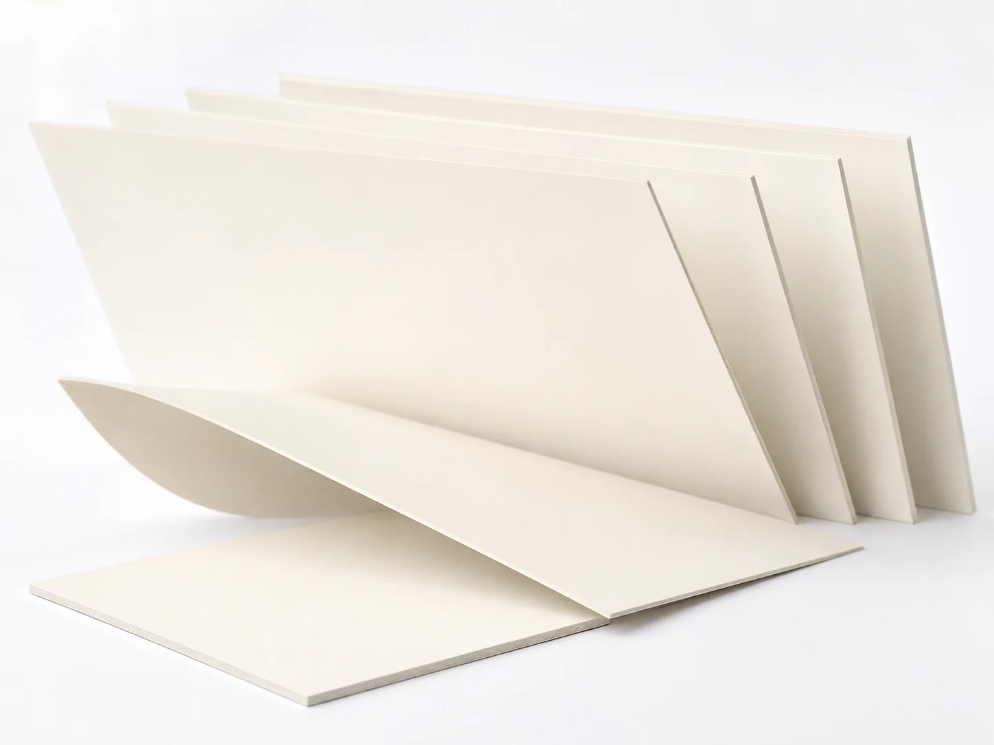 White Paperboard paper packaging material sample